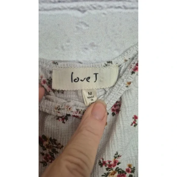 Love J Cottagecore Floral Lace Trim Fairy Peasant Top Medium Romantic Boho - Picture 11 of 11